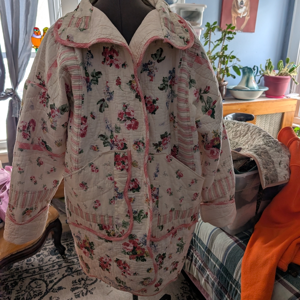 Floral Quilted Women's Coat